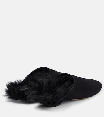 Mules Otto in suede con shearling | Khaite