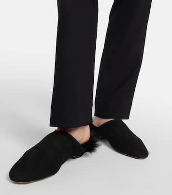 Mules Otto in suede con shearling | Khaite