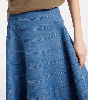Falda midi Grace de denim con paneles | Altuzarra