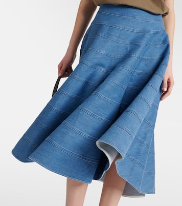 Falda midi Grace de denim con paneles | Altuzarra