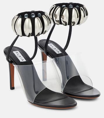 Embellished leather and PU sandals | Alaïa