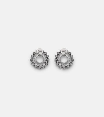 Boucles d'oreilles Orbit en or blanc 18 ct, diamants et émail | Kamyen