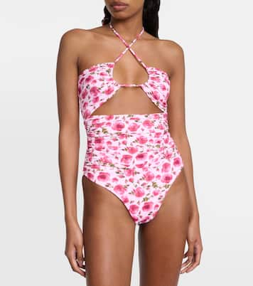 Floral halterneck swimsuit | Magda Butrym