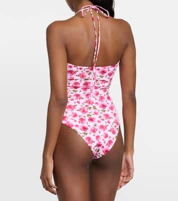 Floral halterneck swimsuit | Magda Butrym