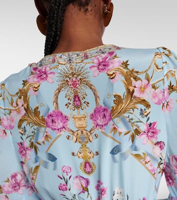 Verziertes Wickelkleid aus Crêpe | Camilla