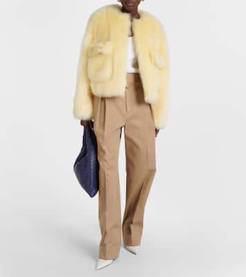High-Rise-Hose aus Twill | Bottega Veneta