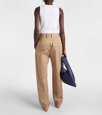 High-Rise-Hose aus Twill | Bottega Veneta