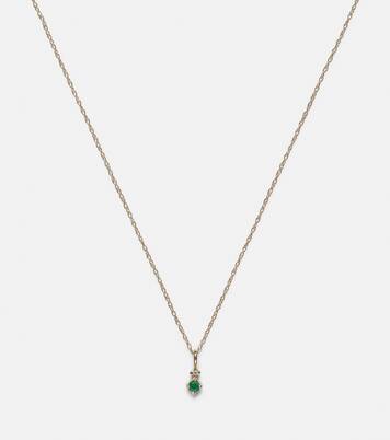 Choker Tiny Emerald Goddess en or 14 ct, émeraude et diamants | Stone and Strand
