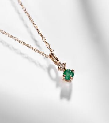 Choker Tiny Emerald Goddess en or 14 ct, émeraude et diamants | Stone and Strand