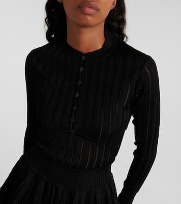 Cardigan cropped in maglia a coste | Alaïa