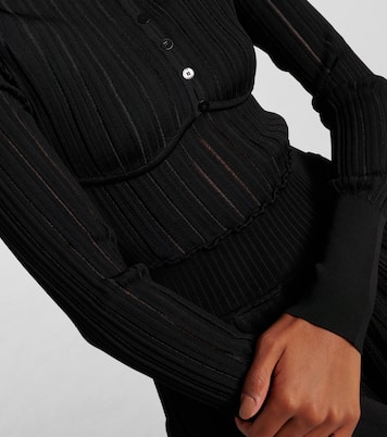 Cardigan cropped in maglia a coste | Alaïa