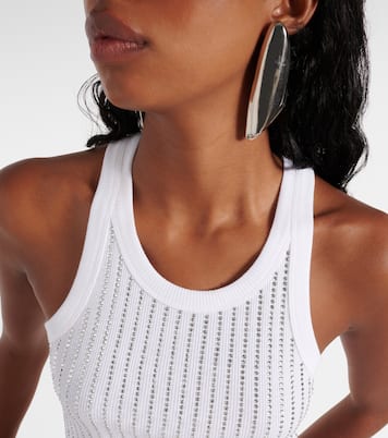 Tank top in cotone con cristalli | The Attico