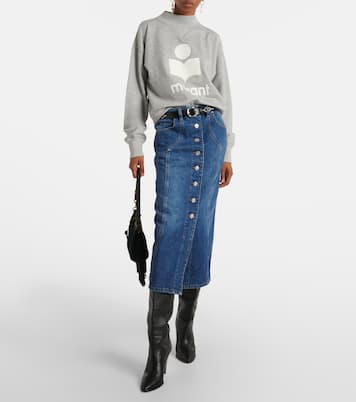 Jupe midi Vandy en jean | Marant Etoile