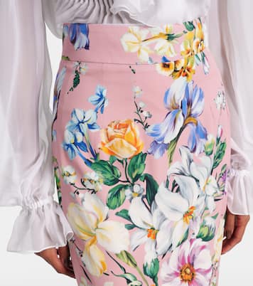 Falda tubo de mezcla de seda floral | Dolce&Gabbana