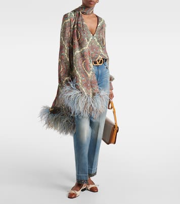 Blusa Voyage Imaginaire in georgette di seta | Valentino