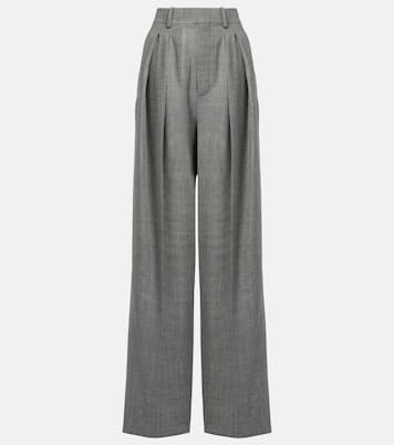 Weite High-Rise-Hose aus Woll-Twill | Saint Laurent