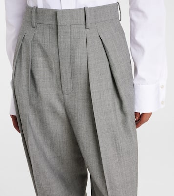 Weite High-Rise-Hose aus Woll-Twill | Saint Laurent