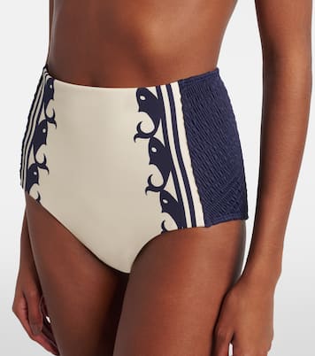 Slip bikini Marine a punto smock | Alémais