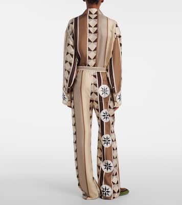 Paula's Ibiza - Pantaloni a gamba larga in raso di seta | Loewe