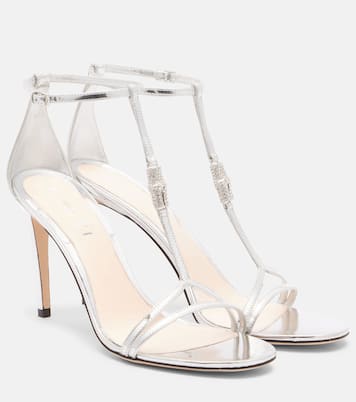 Verzierte Sandalen aus Metallic-Leder | Gucci