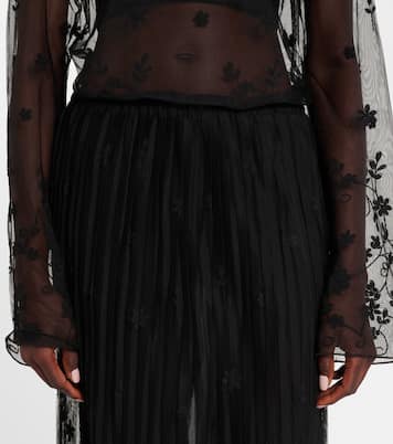 Falda midi plisada de tul bordada | Toteme