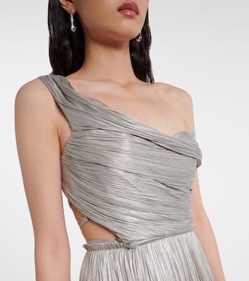 Serene asymmetric silk mousseline gown | Maria Lucia Hohan