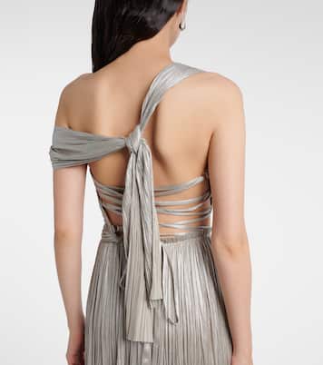 Serene asymmetric silk mousseline gown | Maria Lucia Hohan
