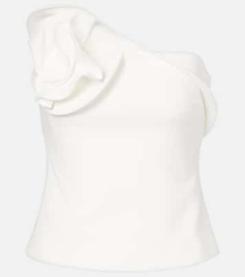 Floral-appliqué strapless crêpe top | Roland Mouret