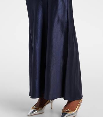 Embellished bouclé and satin maxi dress | Self-Portrait