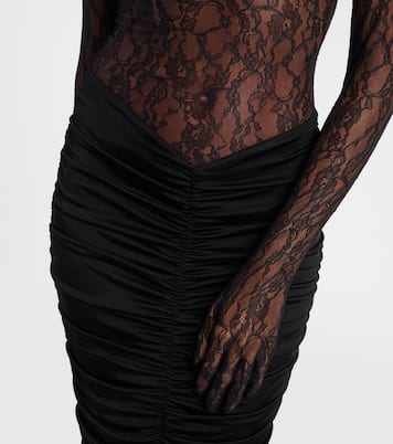 Vivienne ruched lace maxi dress | The New Arrivals Ilkyaz Ozel