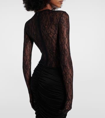Vivienne ruched lace maxi dress | The New Arrivals Ilkyaz Ozel