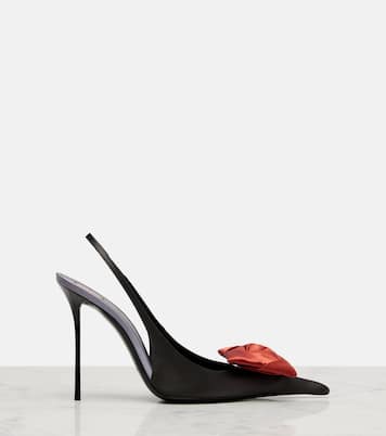 Amalia 110 crêpe satin slingback pumps | Saint Laurent