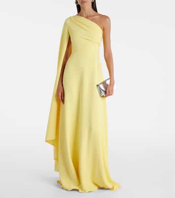 Yazmin asymmetric caped gown | Solace London
