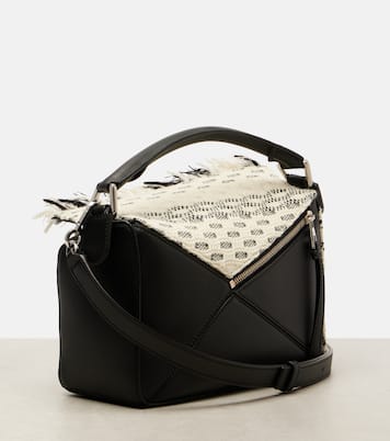 Bolso al hombro Puzzle Small de piel con flecos | Loewe