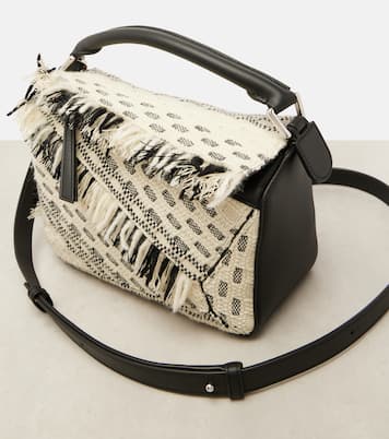 Bolso al hombro Puzzle Small de piel con flecos | Loewe