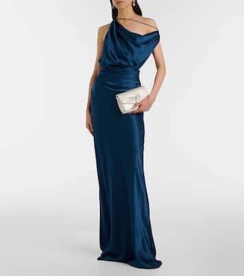 Soft Bow Mini embellished satin clutch | Jimmy Choo