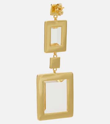 Embellished gold-plated drop earrings | Rebecca Vallance