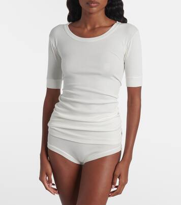 Ribbed-knit cotton-blend top | Calvin Klein