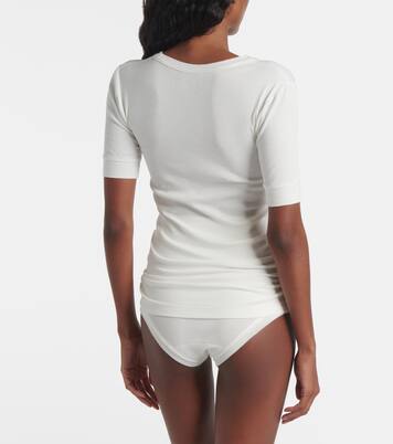 Ribbed-knit cotton-blend top | Calvin Klein