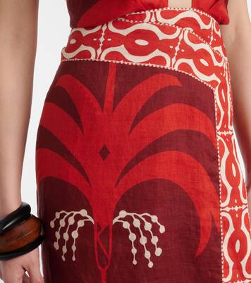 Printed open-back linen midi dress | Johanna Ortiz