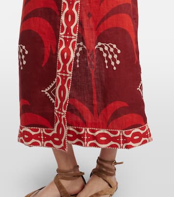 Printed open-back linen midi dress | Johanna Ortiz