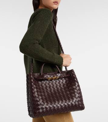 Andiamo Intrecciato Medium leather tote bag | Bottega Veneta