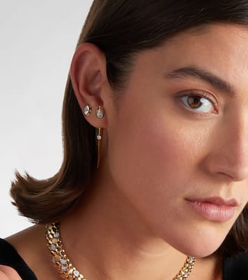 Einzelner Ohrring aus 14kt Gelbgold mit Diamanten | Rainbow K