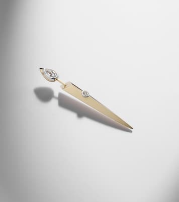 Einzelner Ohrring aus 14kt Gelbgold mit Diamanten | Rainbow K