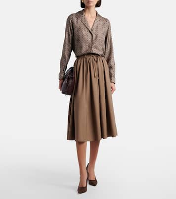 تنورة ميدي من الصوف الخام Mxmlivrea | Max Mara