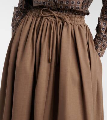 تنورة ميدي من الصوف الخام Mxmlivrea | Max Mara