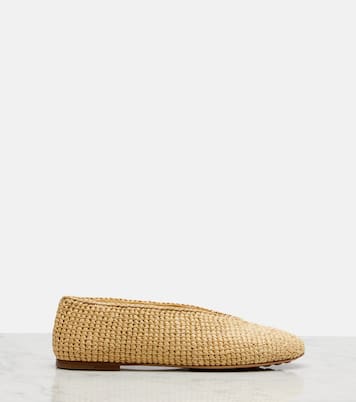 Rosa raffia ballet flats | Bottega Veneta