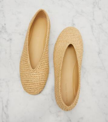Rosa raffia ballet flats | Bottega Veneta