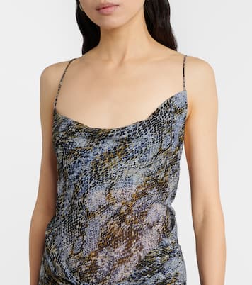 Snake-print draped silk maxi dress | Christopher Esber