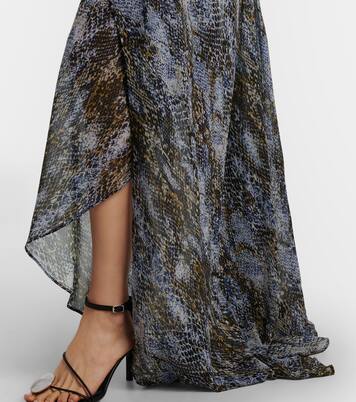 Snake-print draped silk maxi dress | Christopher Esber